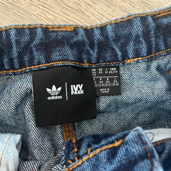 Adidas Originals Women's Dark Blue IVY PARK DENIM CHAPS & MICROSHORTS - Picture 10 of 10